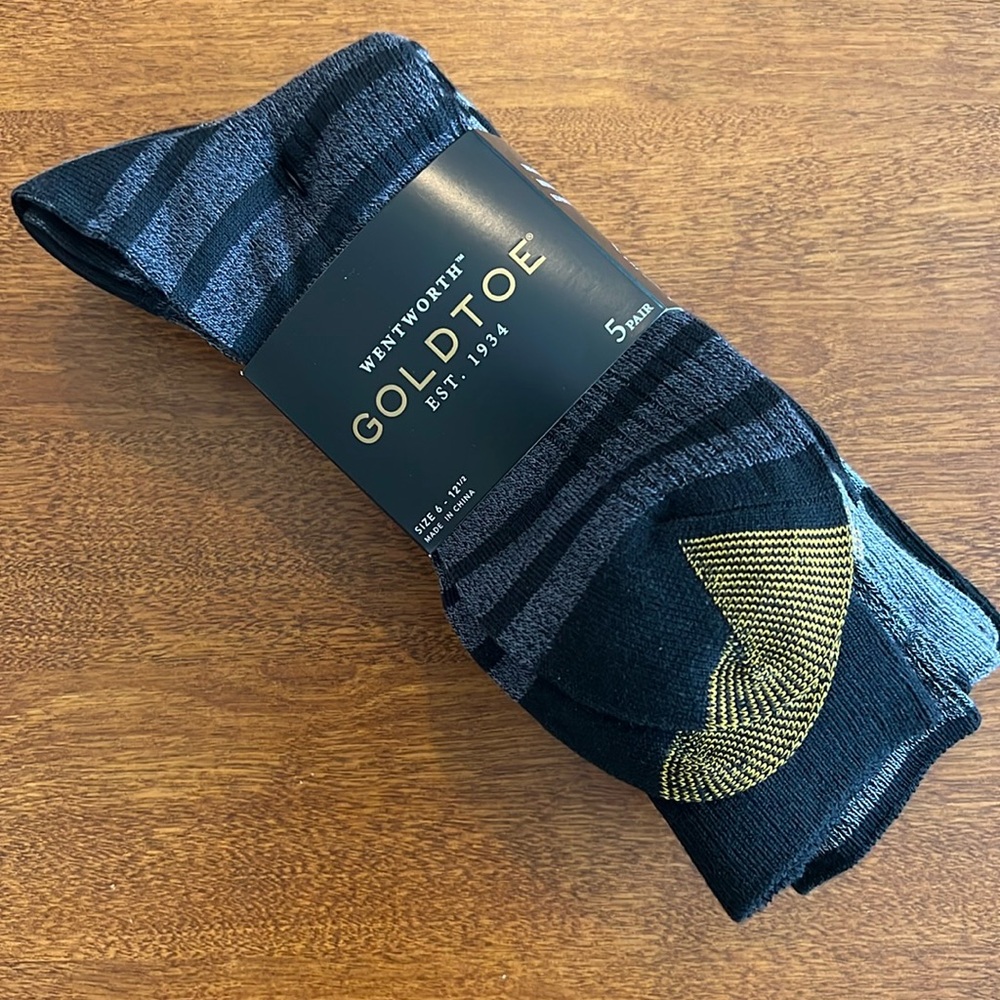 5 Pair Wentworth Goldtoe socks, size 6 - 12 1/2